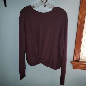 Athleta long sleeve cropped top with twisted front size medium